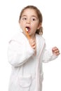 Dental care - child brushing teeth Royalty Free Stock Photo