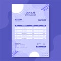 Dental Care and Clinic Invoice Flat Cartoon Hand Drawn Templates Illustration