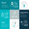 Dental care concept. Modern linear concept. Flat design. Vector