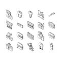 dental care dentist tooth implant isometric icons set vector Royalty Free Stock Photo