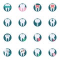 Dental care flat icons set Royalty Free Stock Photo