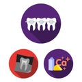 Dental care flat icons in set collection for design. Care of teeth vector symbol stock web illustration. Royalty Free Stock Photo