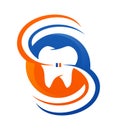 Dental care icon with stylized tooth symbol