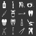 Dental care icons set grey vector Royalty Free Stock Photo