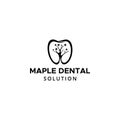 Dental Care Logo, Maple illustration with exclusive dental logo design