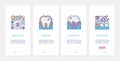 Dental care medical line technology UX, UI onboarding mobile app page screen set