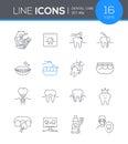 Dental care - modern line design style icon set