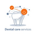 Healthy tooth, dental care, stomatology services, protection concept