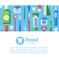 Dental care service flat vector banner template