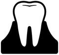 Dental care , Tooth related icons illustration / normal tooth Royalty Free Stock Photo