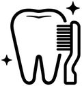 Dental care , Tooth related icons illustration / toothbrush