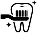 Dental care , Tooth related icons illustration / toothbrush