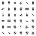 Dental care vector icons set Royalty Free Stock Photo