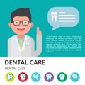 Dental care. Vector illustration. Royalty Free Stock Photo