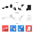 Dental care, wound treatment and other web icon in black,flat,outline style.oral treatment, eyesight testing icons in