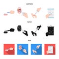 Dental care, wound treatment and other web icon in cartoon,black,flat style.oral treatment, eyesight testing icons in