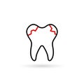 dental caries icon vector