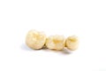 Dental ceramic tooth crowns on white background. Royalty Free Stock Photo