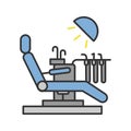 Dental chair color icon