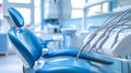 Dental chair and dental floss in dental office Royalty Free Stock Photo