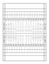 Dental chart. Human teeth with roots numbering chart for adult teeth. Dentist numbering system. Vector. Illustration