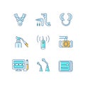 Dental check up RGB color icons set