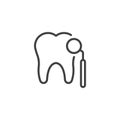 Dental checkup line icon