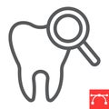 Dental checkup line icon, dental and stomatolgy, teeth check up sign vector graphics, editable stroke linear icon, eps