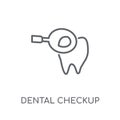 Dental Checkup linear icon. Modern outline Dental Checkup logo c