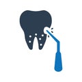 Dental cleaning icon. Teeth scaling icon