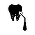 Dental cleaning icon. Teeth scaling icon