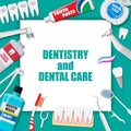 Dental cleaning tools. Oral care hygiene products