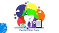 Dental clinic care with Tiny People Character Concept Vector Illustration