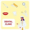 Dental Clinic Cartoon Vector Illustrations Set