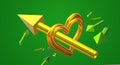 3D Heart arrow love erotic wedding gold