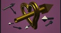 Heart arrow love erotic wedding gold 