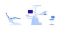 Dental clinic concept. Vector flar healthcare illustration. Set of dentistry hospital office equipment isolated on white