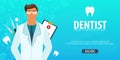 Dental clinic and Dentist. Medical background. Health care. Vector medicine illustration. Royalty Free Stock Photo