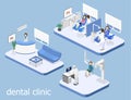 Dental Clinic. flat interior of dentist`s office. Royalty Free Stock Photo