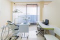 Dental clinic interior with modern dentistry equipment