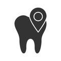 Dental clinic location glyph icon