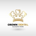 Dental Clinic Logo Tooth abstract design template gold crown style