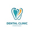 Dental Clinic Logo, or Tooth Care Creative Concept Logo Design Template, Stomatology, orthodontia, medical center Royalty Free Stock Photo