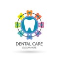 Dental clinic logo. Tooth vector template, Oral care dental and clinic symbol icon with modern design style Royalty Free Stock Photo