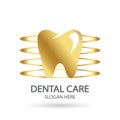 Dental clinic logo. Tooth vector template, Oral care dental and clinic symbol icon with modern design style Royalty Free Stock Photo