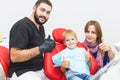 Dental clinic. Reception, examination of the patient. Teeth care. Dentist treating teeth of little boy in dentist office Royalty Free Stock Photo