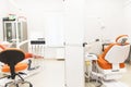 Dental clinic. Reception, examination of the patient. Teeth care. Modern interior of the dental clinic Royalty Free Stock Photo