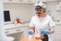 Woman at the reception of a dentist in a dental clinic.