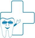 Dental clinic symbol with smile tooth