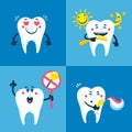 Flat Illustrations for children dentistry and kids about tooth